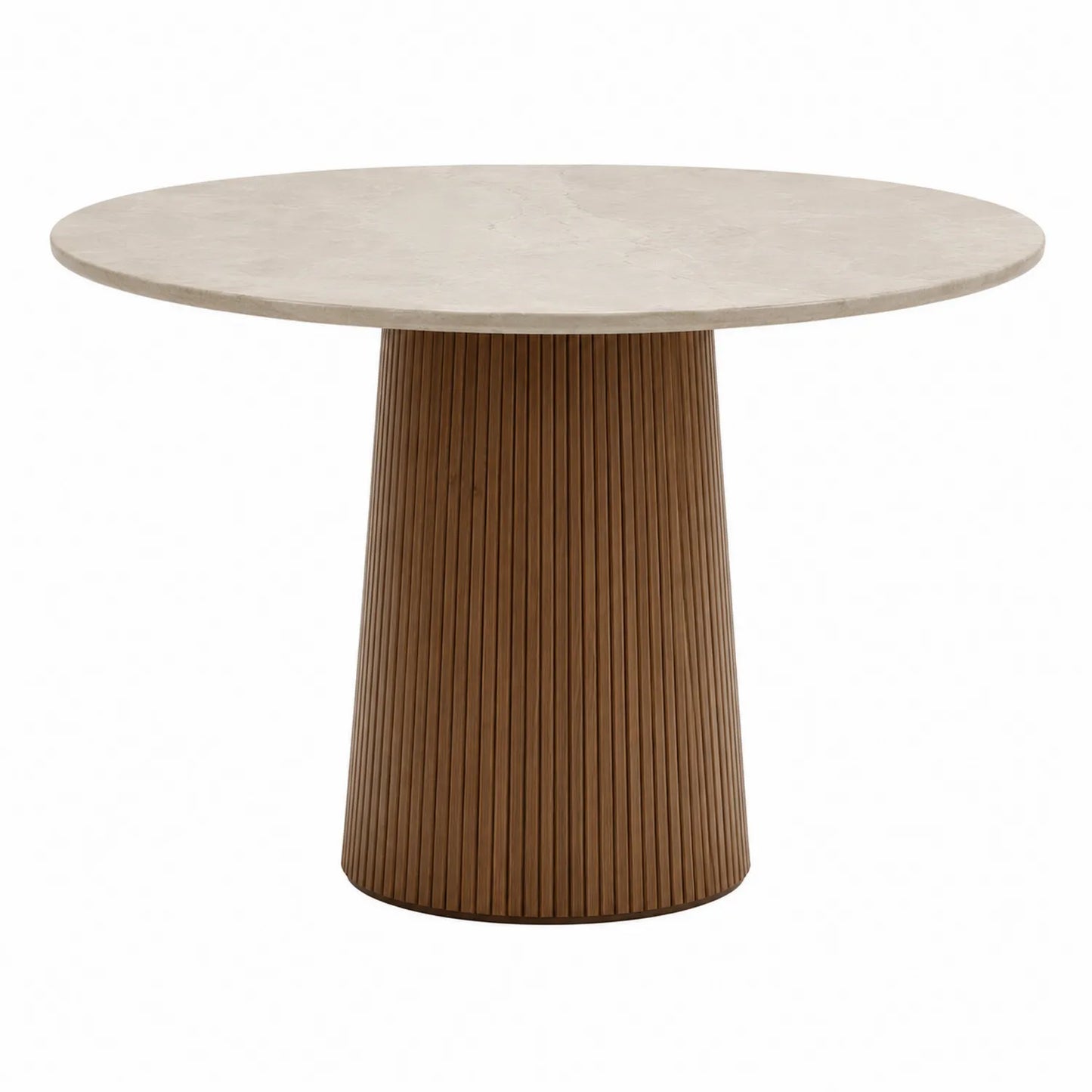 Tavolo Rotondo in Marmo e Legno di Noce Ø120 cm