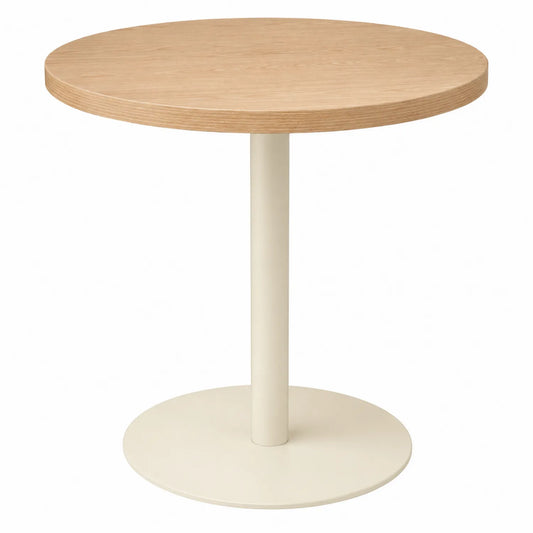 Tavolo da pranzo rotondo in legno impiallacciato e metallo Ø80 cm