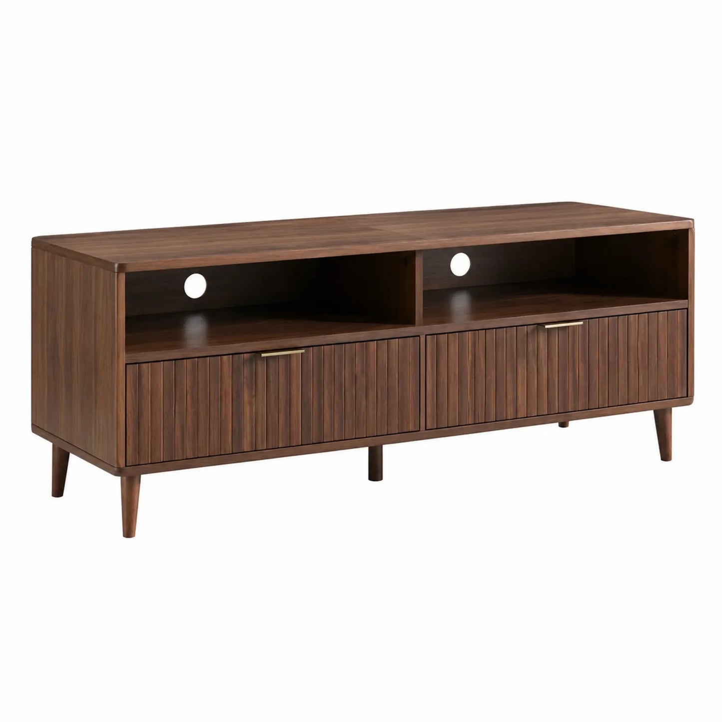 Mobile TV in legno massello marrone 140x40x50 cm