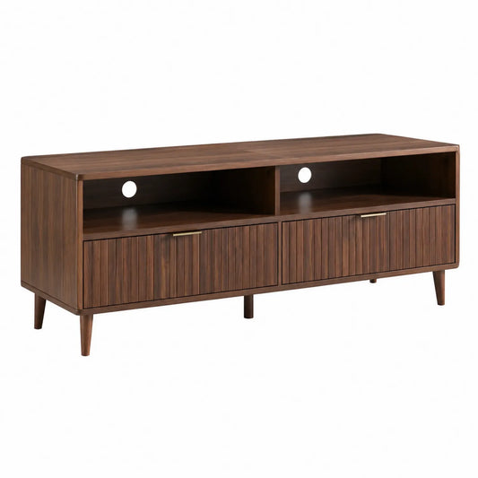 Mobile TV in legno massello marrone 140x40x50 cm