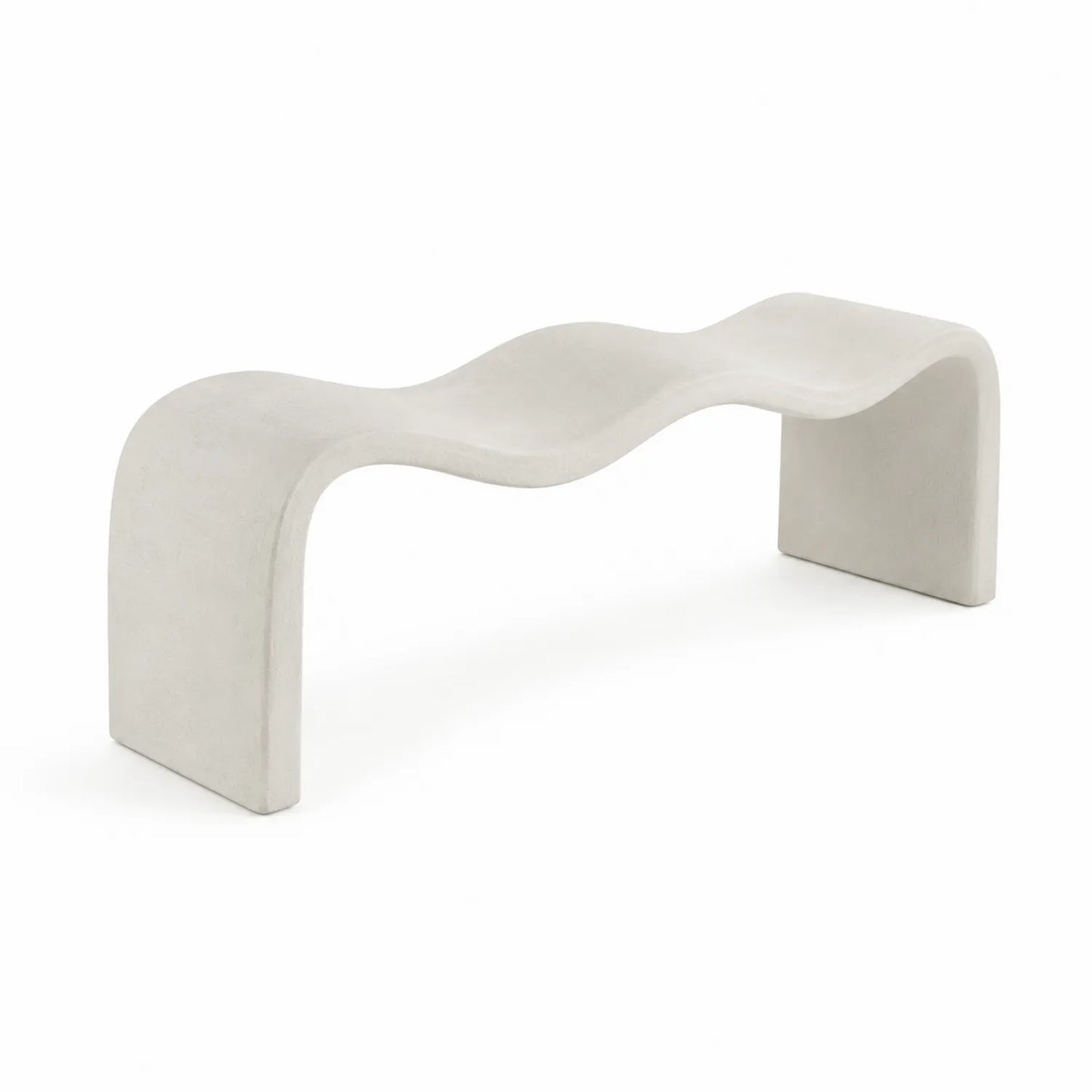 Panca in Cemento Ondulato 160 cm Bianco